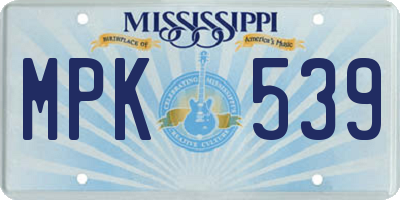 MS license plate MPK539