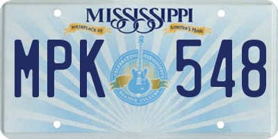 MS license plate MPK548
