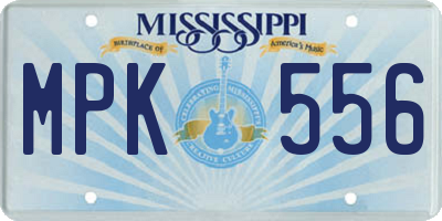 MS license plate MPK556