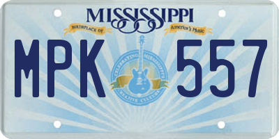 MS license plate MPK557