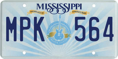 MS license plate MPK564