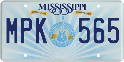 MS license plate MPK565