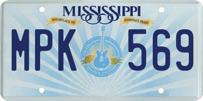 MS license plate MPK569
