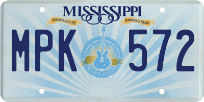 MS license plate MPK572