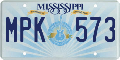 MS license plate MPK573