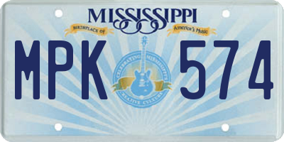 MS license plate MPK574