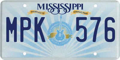 MS license plate MPK576