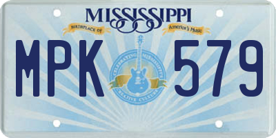 MS license plate MPK579
