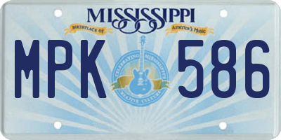 MS license plate MPK586