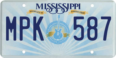 MS license plate MPK587