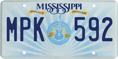 MS license plate MPK592