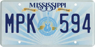 MS license plate MPK594