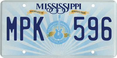 MS license plate MPK596