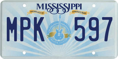 MS license plate MPK597