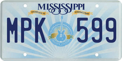 MS license plate MPK599