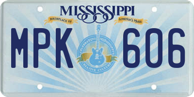 MS license plate MPK606