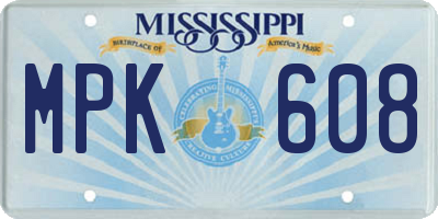 MS license plate MPK608