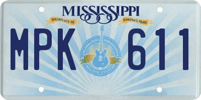 MS license plate MPK611