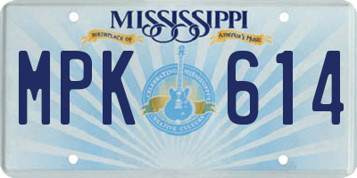 MS license plate MPK614