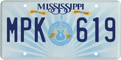 MS license plate MPK619