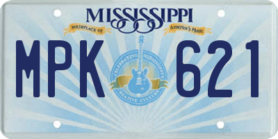 MS license plate MPK621