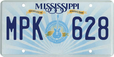 MS license plate MPK628