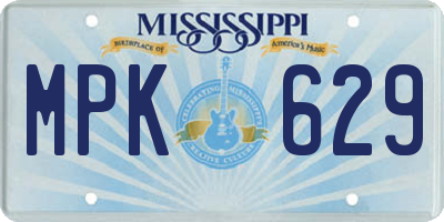 MS license plate MPK629