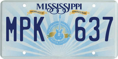 MS license plate MPK637