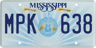 MS license plate MPK638