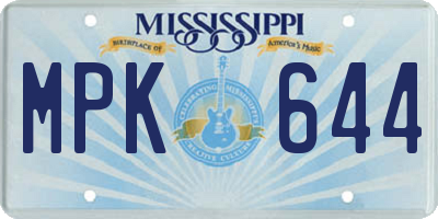MS license plate MPK644
