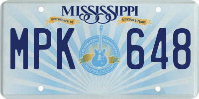 MS license plate MPK648