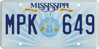 MS license plate MPK649