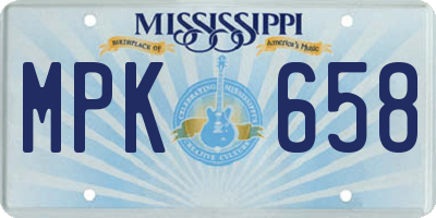 MS license plate MPK658