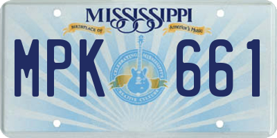 MS license plate MPK661