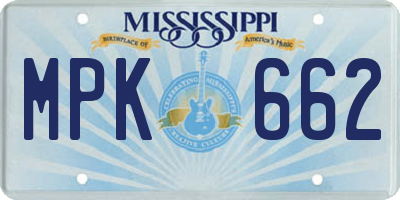 MS license plate MPK662