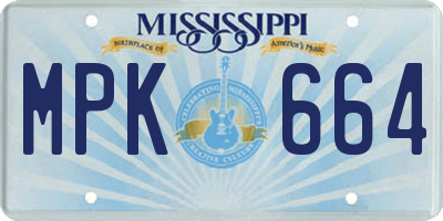 MS license plate MPK664