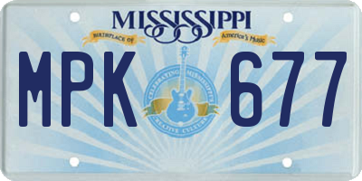 MS license plate MPK677