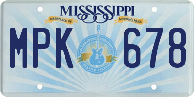 MS license plate MPK678