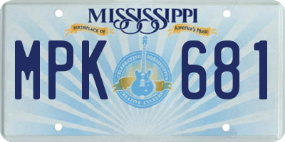 MS license plate MPK681