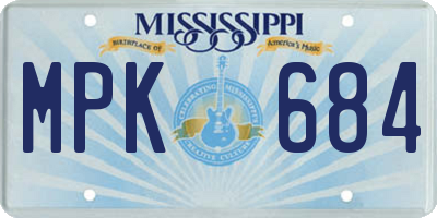 MS license plate MPK684