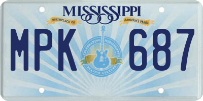 MS license plate MPK687