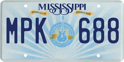 MS license plate MPK688