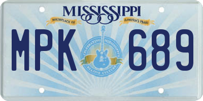 MS license plate MPK689