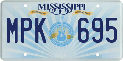 MS license plate MPK695