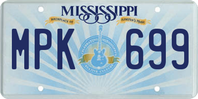 MS license plate MPK699
