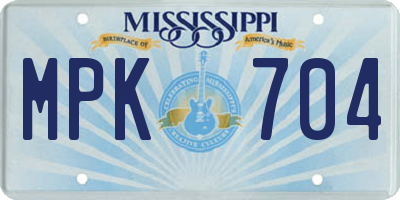 MS license plate MPK704