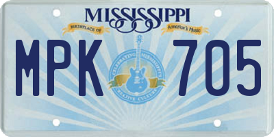 MS license plate MPK705