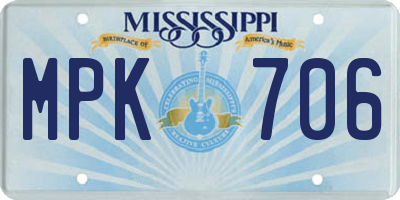 MS license plate MPK706