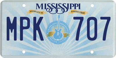 MS license plate MPK707