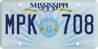 MS license plate MPK708
